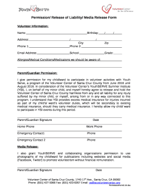 Permission/ Release of Liability/ Media Release Form