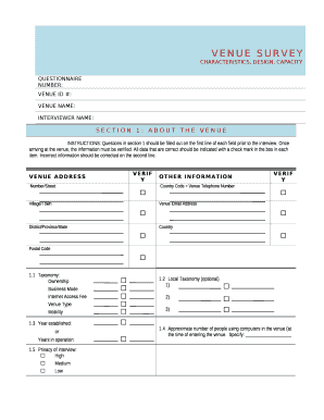 VENUE SURVEY