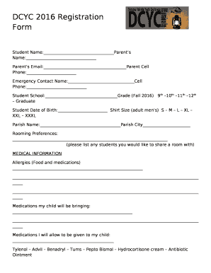 DCYC 2016 Registration Form