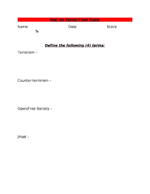 War on Terror Final Exam