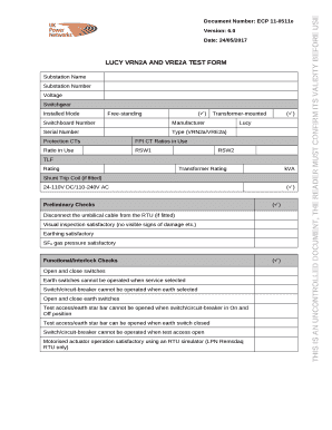 Lucy VRN2a and VRE2a Test Form