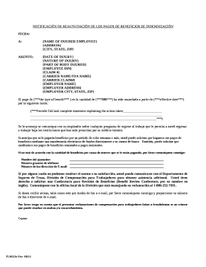 NOTIFICACIN DE REAUNUDACIN DE LOS PAGOS DE BENEFICIOS DE INDEMNIZACIN