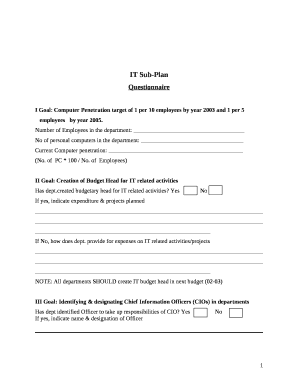 IT Sub-Plan