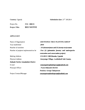 Country: UgandaSubmission date: 21ST