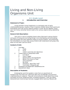 Living and Non-Living Organisms Unit