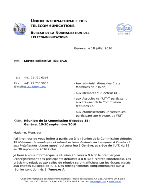 Lettre collective TSB 8/15