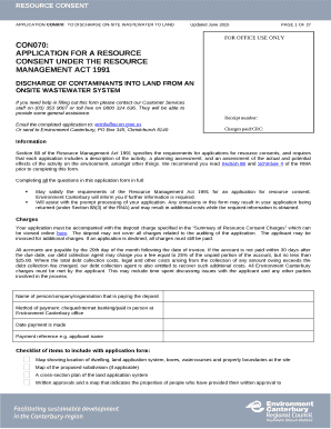 APPLICATION FOR A RESOURCE CONSENT UNDER THE RESOURCE MANAGEMENT ACT 1991