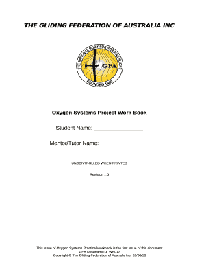 Oxygen Systems Project Work Book