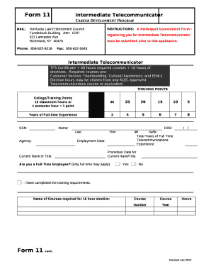 Form 11Intermediate Telecommunicator