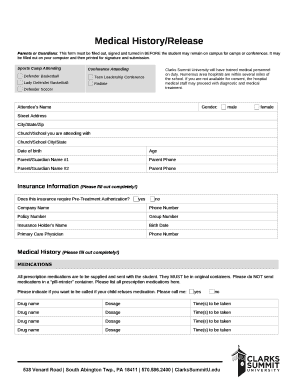 Parents or Guardians: This form must be filled out, signed and turned in BEFORE the student may remain on campus for camps or conferences