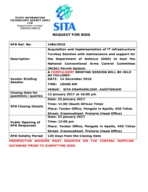 Acquisition and implementation of IT Infrastructure Turnkey Solution with maintenance and support for the Department of Defence (DOD) to host the National Conventional Arms Control Committee (NCAC) Permit System