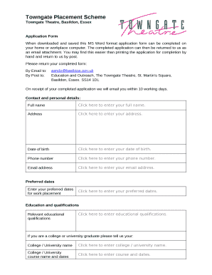 Towngate Placement Scheme