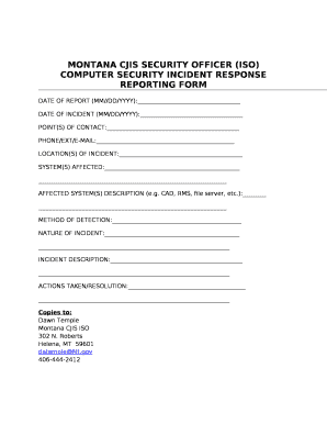 MONTANA CJIS SECURITY OFFICER (ISO)