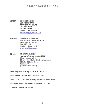 Lender:Gagosian Gallery