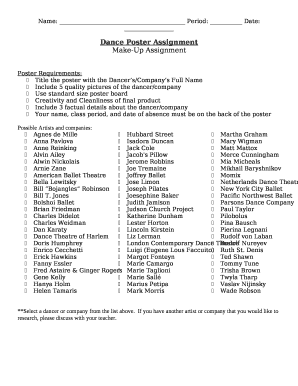 Dance Poster Assignment