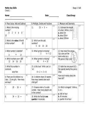Maths Key SkillsStage 2: Skill Check 1