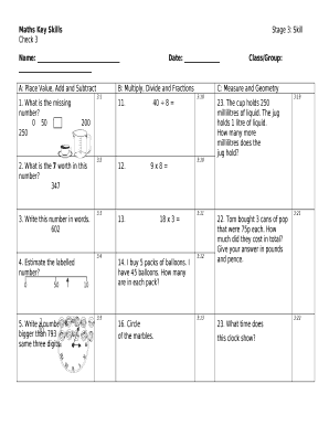 Maths Key SkillsStage 3: Skill Check 3