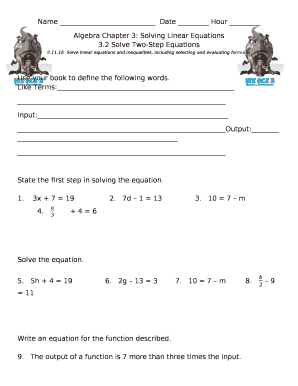 Algebra Chapter 3: Solving Linear Equations