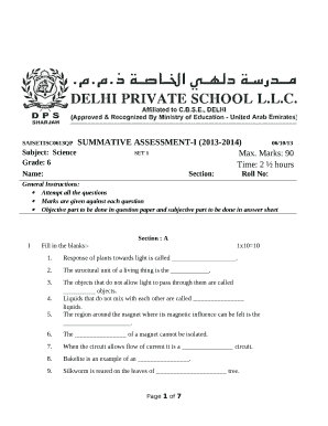 Subject:ScienceSET 1