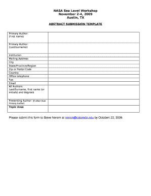ABSTRACT SUBMISSION TEMPLATE