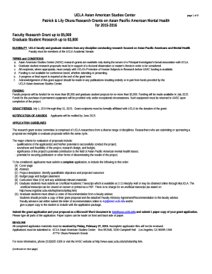 Patrick & Lily Okura Research Grants on Asian Pacific American Mental Health template