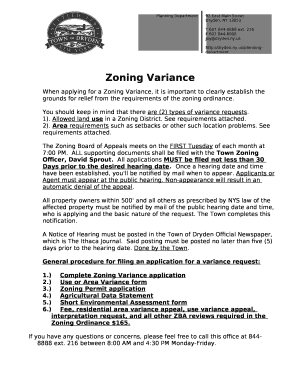 When applying for a Zoning Variance, it is important to clearly establish the grounds for relief from the requirements of the zoning ordinance