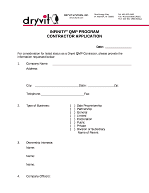 INFINITY QMP PROGRAM