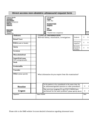 Direct access non-obstetric ultrasound request form
