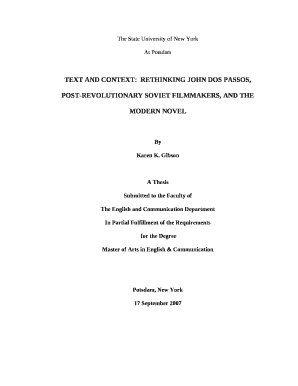 TEXT AND CONTEXT:RETHINKING JOHN DOS PASSOS, POST-REVOLUTIONARY SOVIET FILMMAKERS, AND THE MODERN NOVEL