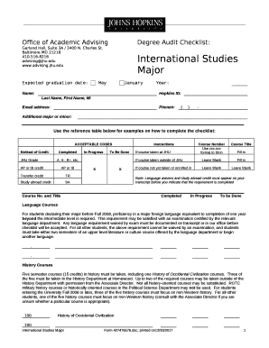 Degree Audit Checklist: