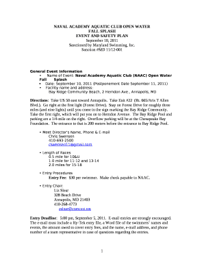EVENT AND SAFETY PLAN