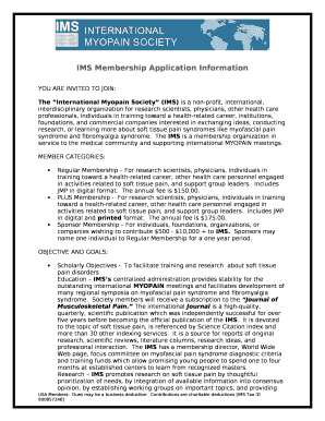 IMS Membership Application Information