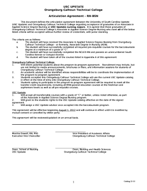 Articulation Agreement RN-BSN