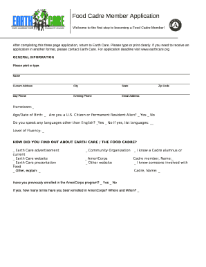 After completing this three page application, return to Earth Care