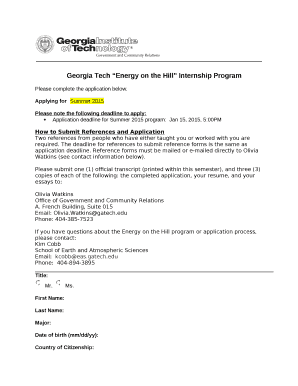 Georgia Tech Energy on the Hill Internship Program