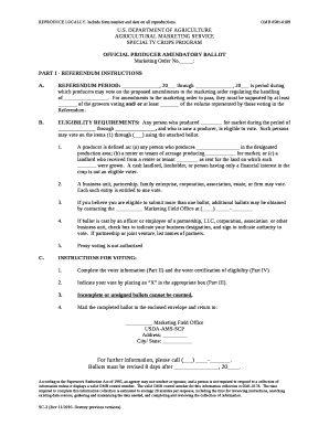 OFFICIAL PRODUCER AMENDATORY BALLOT