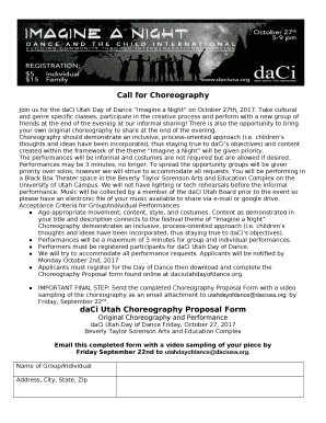 Join us for the daCi Utah Day of Dance Imagine a Night on October 27th, 2017