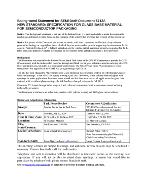 Background Statement for SEMI Draft Document 5713A