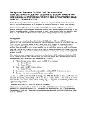 Background Statement for SEMI Draft Document 5693