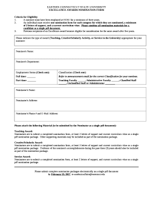EXCELLENCE AWARDS NOMINATION FORM