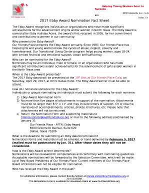 2017 Ebby Award Nomination Fact Sheet