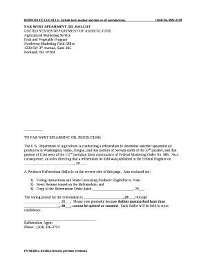 FAR WEST SPEARMINT OIL BALLOT