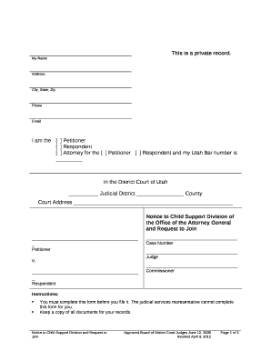 To the Child Support Division of the Office of the Attorney General,