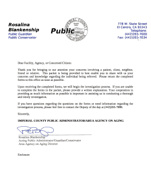 Dear Facility, Agency, or Concerned Citizen: