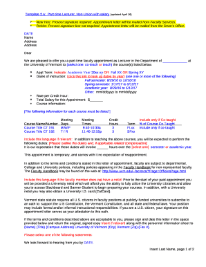 A:Part-time Lecturer, Non-Union with salary (updated April 16)