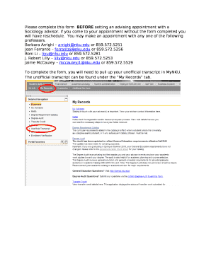 Please complete this form BEFORE setting an advising appointment with a Sociology advisor