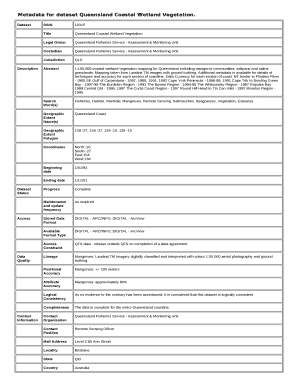 Metadata for dataset Queensland Coastal Wetland Vegetation