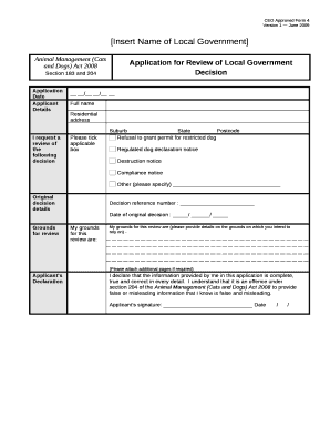 Application for Review of Local Government Decision