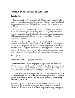 Since its inception a few years VALLEJO Youth soccer League