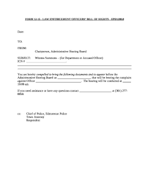 FORM 12-15 - LAW ENFORCEMENT OFFICERS BILL OF RIGHTS - EPD1200